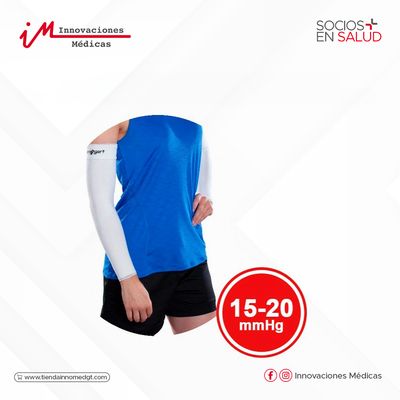 Manga para Brazo 15-20mmHG,  Color Blanco (Unisex)