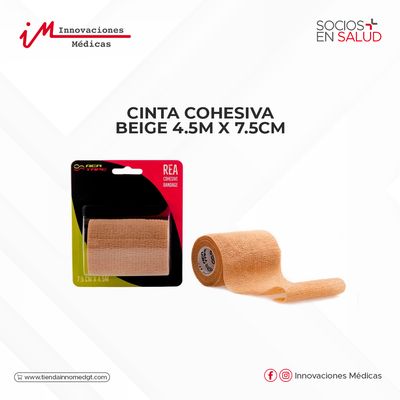 Cinta cohesiva, beige 4.5m x 7.5cm
