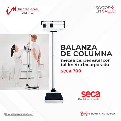 Balanza de columna, mecánica, pedestal con tallímetro incorporado