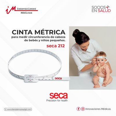 Cinta métrica para medir circunferencia de cabeza de bebés y niños pequeños.