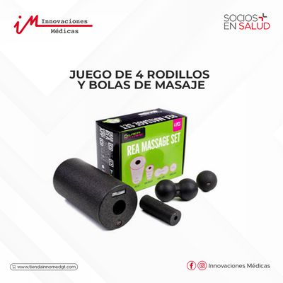 Juego de 4 rodillos y bolas de masaje