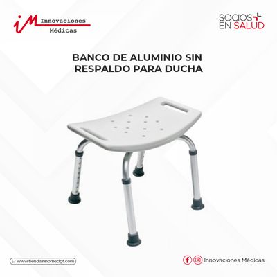 Banco de aluminio sin respaldo para ducha