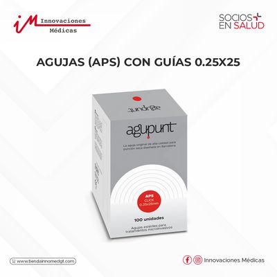 Agujas (APS) con guías 0.25x25, color rojo