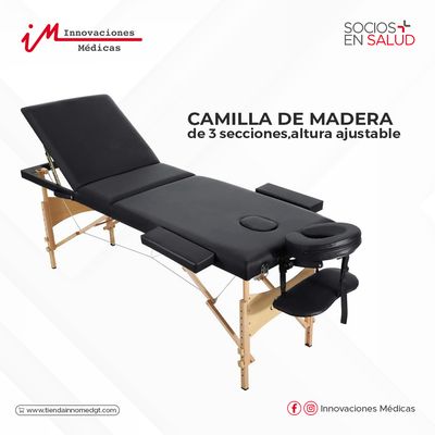 Camilla de Madera de 3 secciones,altura ajustable