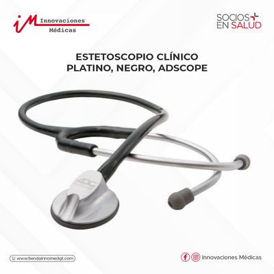 Estetoscopio Clínico Platino, Negro, AdScope