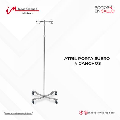 Atril porta suero 4 ganchos