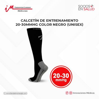 Calcetín de entrenamiento 20-30mmHg color Negro (Unisex)