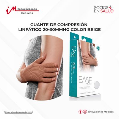 Guantelete de compresión linfático 20-30mmHg Color Beige