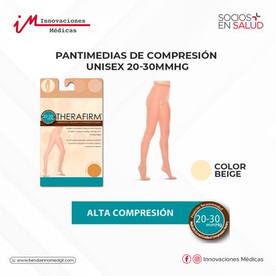 Pantimedias de compresión unisex 20-30mmHg, beige