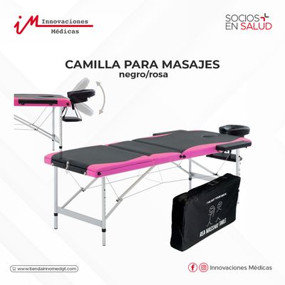 Camilla para masajes, negro/rosa