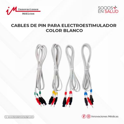 Cables de Pin para Electroestimulador color blanco