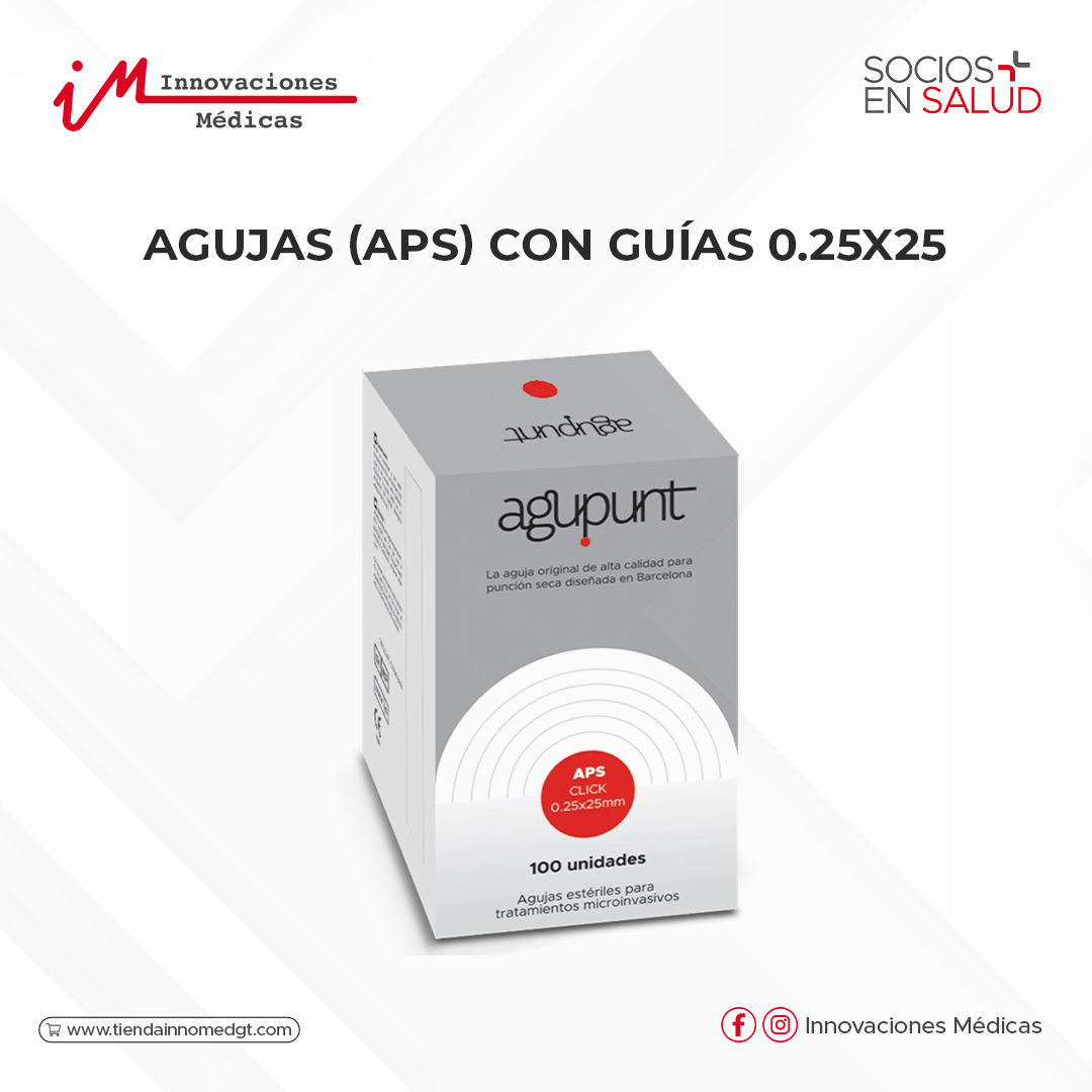 Agujas (APS) con guías 0.25x25, color rojo