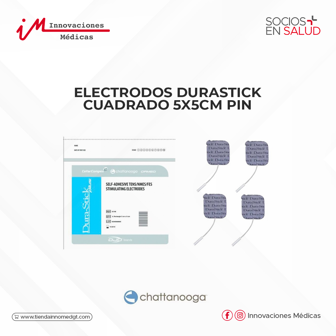 Electrodos DuraStick Plus Cuadrados 5x5cm Pin