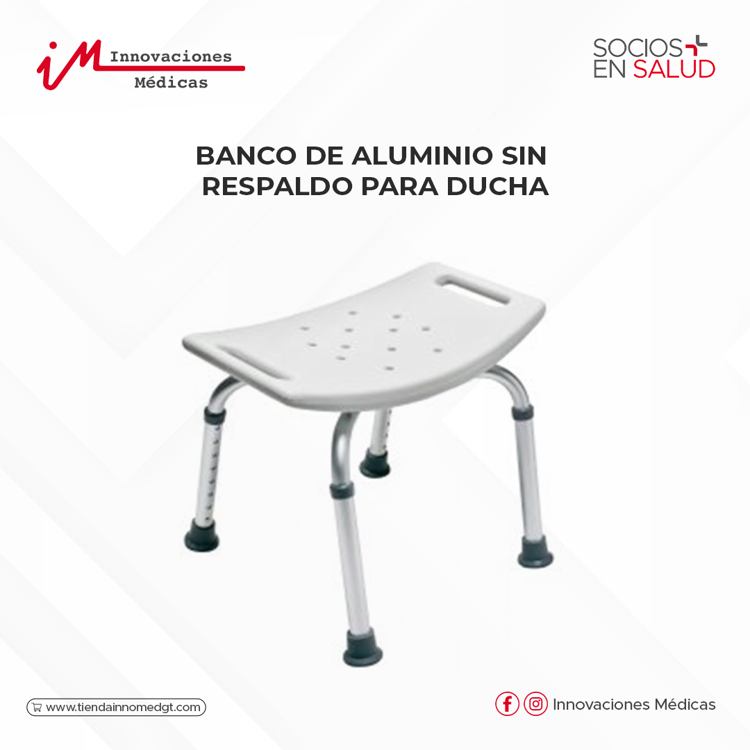 Banco de aluminio sin respaldo para ducha