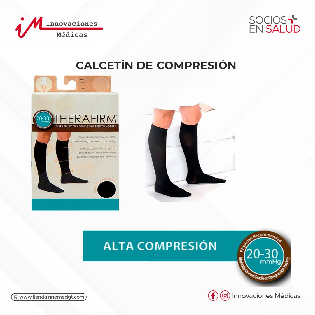 Calcetín de compresión 20-30mmHg, negro