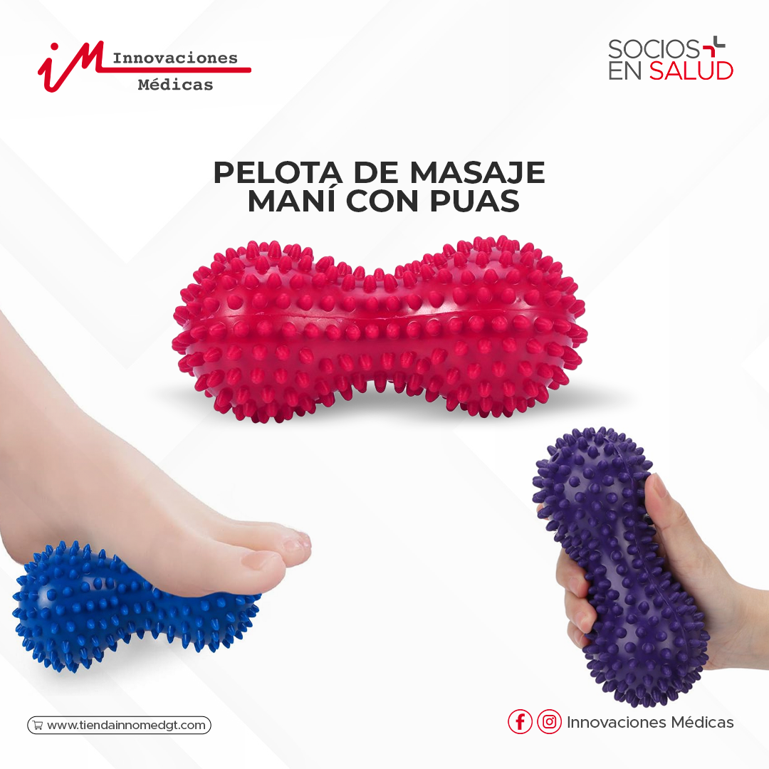 Pelota de masaje Maní con puas color rojo