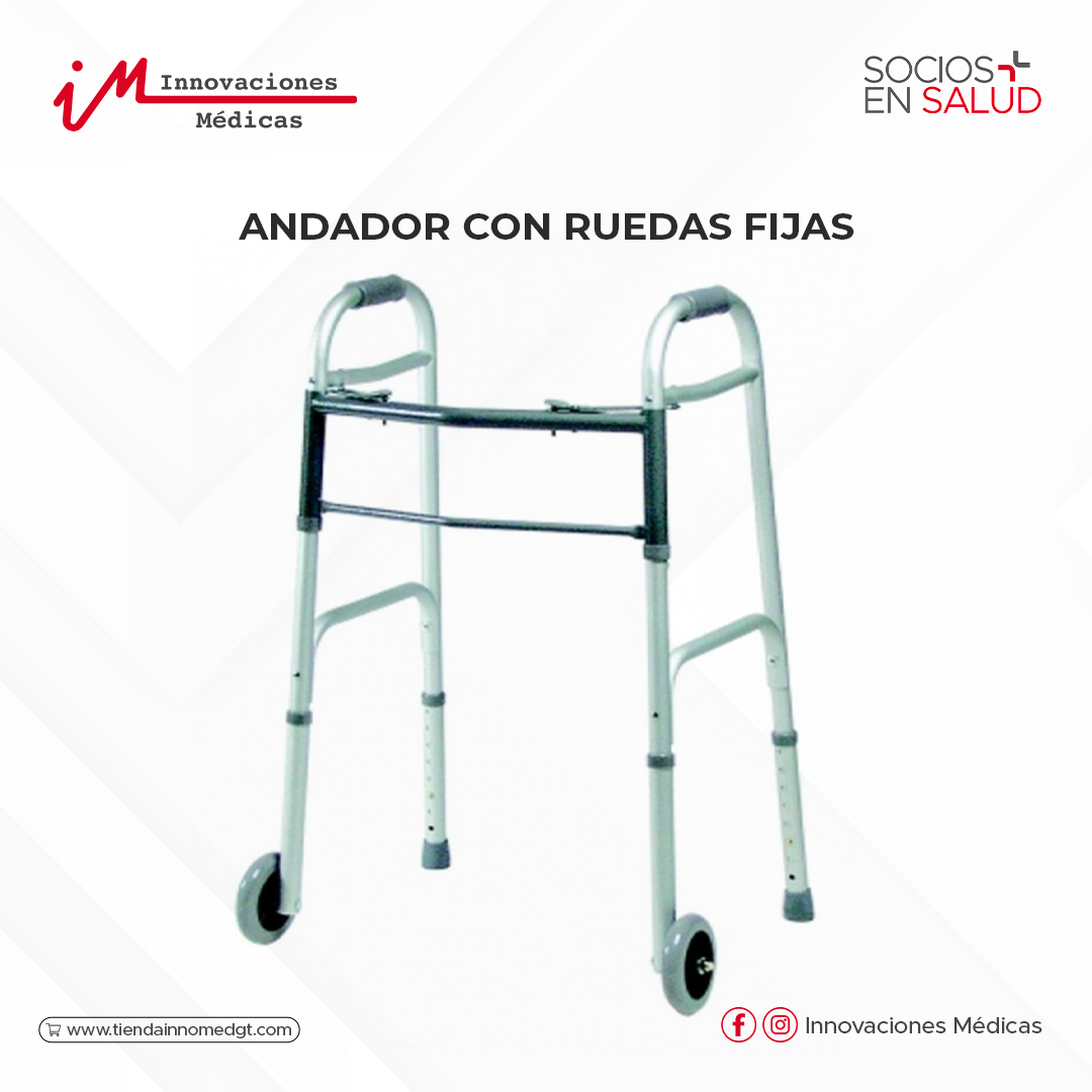 Andador con ruedas fijas