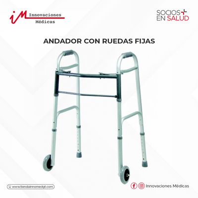 Andador con ruedas fijas