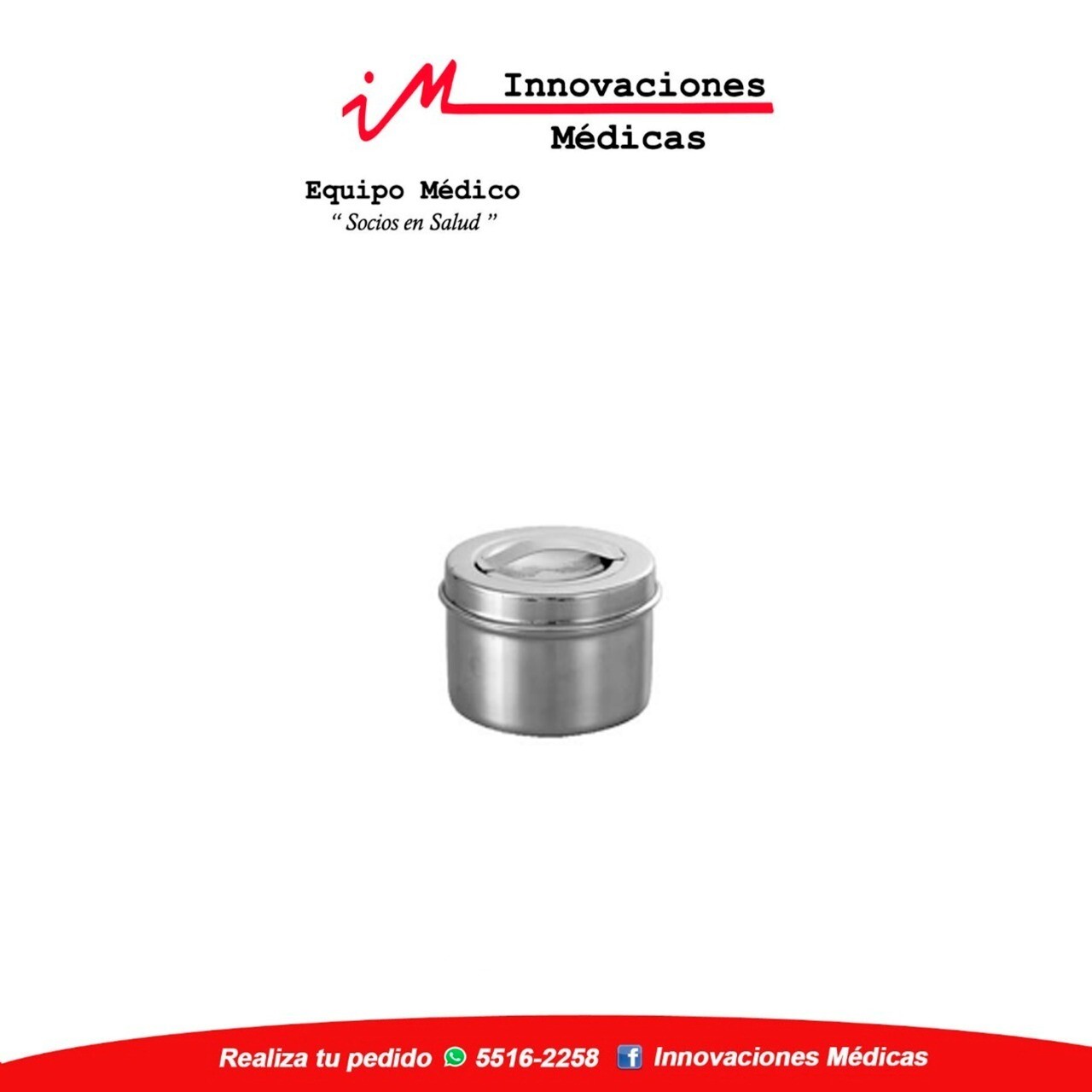 Caja metalica Ø 150mm x 150mm, redonda, con tapa