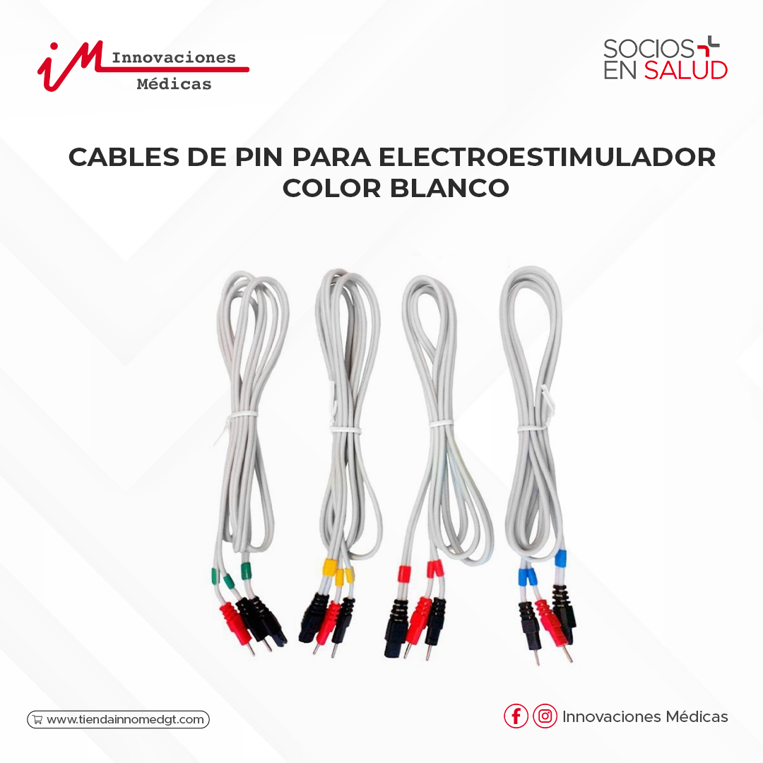 Cables de Pin para Electroestimulador color blanco