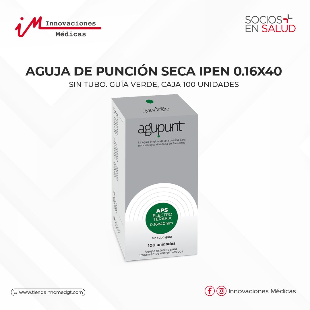 Agujas (APS IPEN) 0.16x40, sin tubo guía, color verde