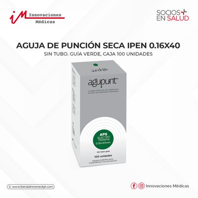 Agujas (APS IPEN) 0.16x40, sin tubo guía, color verde