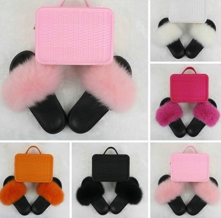 FUR SLIDES SLIPPERS 