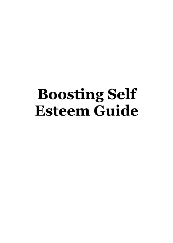 BOOSTING SELF-ESTEEM GUIDE