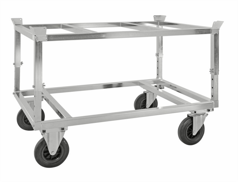 Palettenwagen mit Palettenhalter 120x80 - Höhenverstellbar
