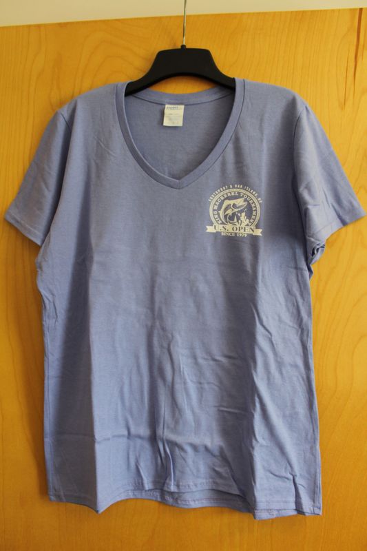 US Open KMT Violet Ladies V-Neck short sleeve tee