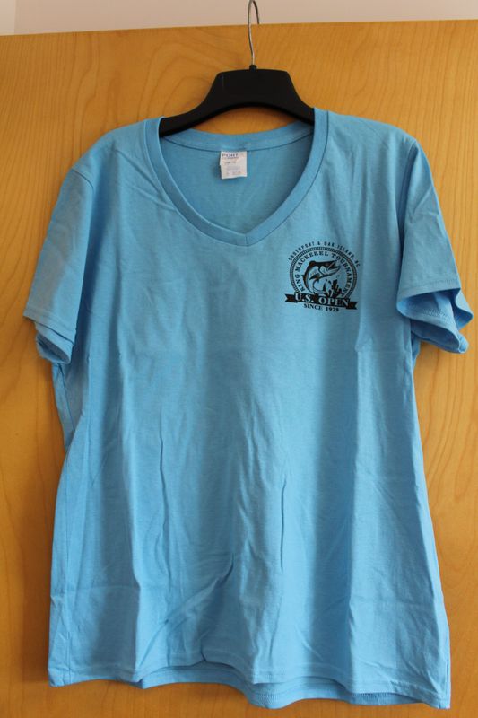 US Open KMT Aqua Ladies V-Neck short sleeve tee
