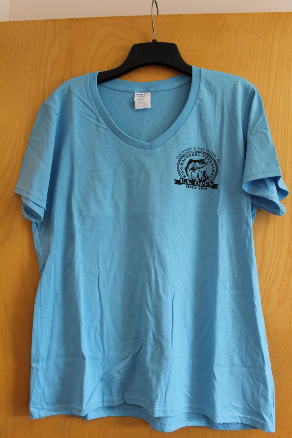 US Open KMT Aqua Ladies V-Neck short sleeve tee, Size: Medium
