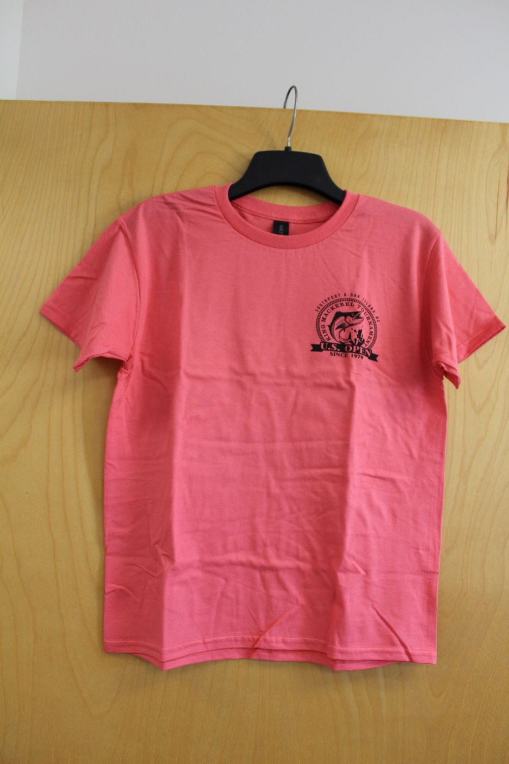 US Open KMT Child Short Sleeve No Pocket Shirt Coral, Size: Medium
