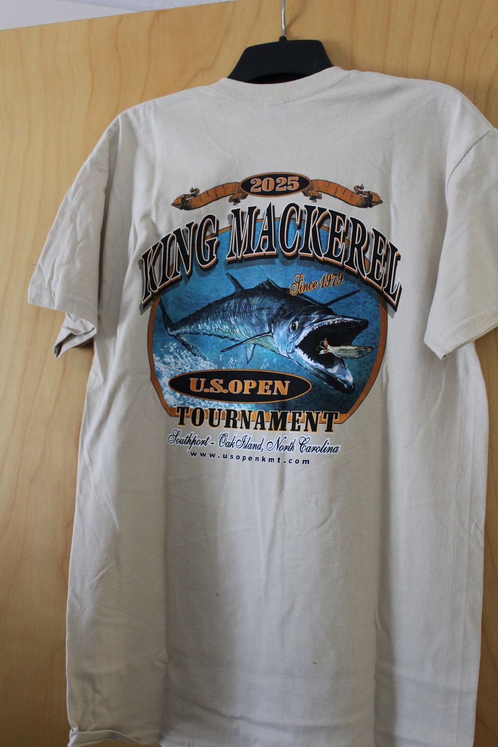 US Open KMT Gildan Ultra Cotton Short Sleeve No Pocket Shirt Tan, Size: Large