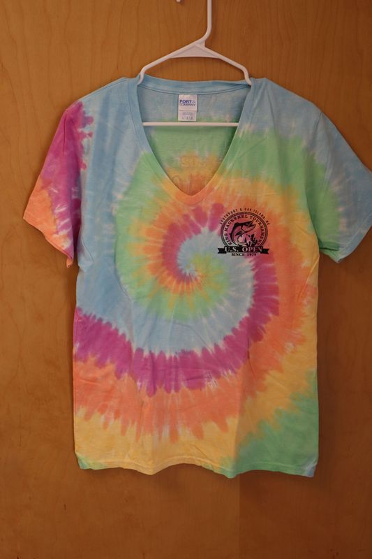 US Open KMT Pastel Women Tie-Dye V-Neck Tee
