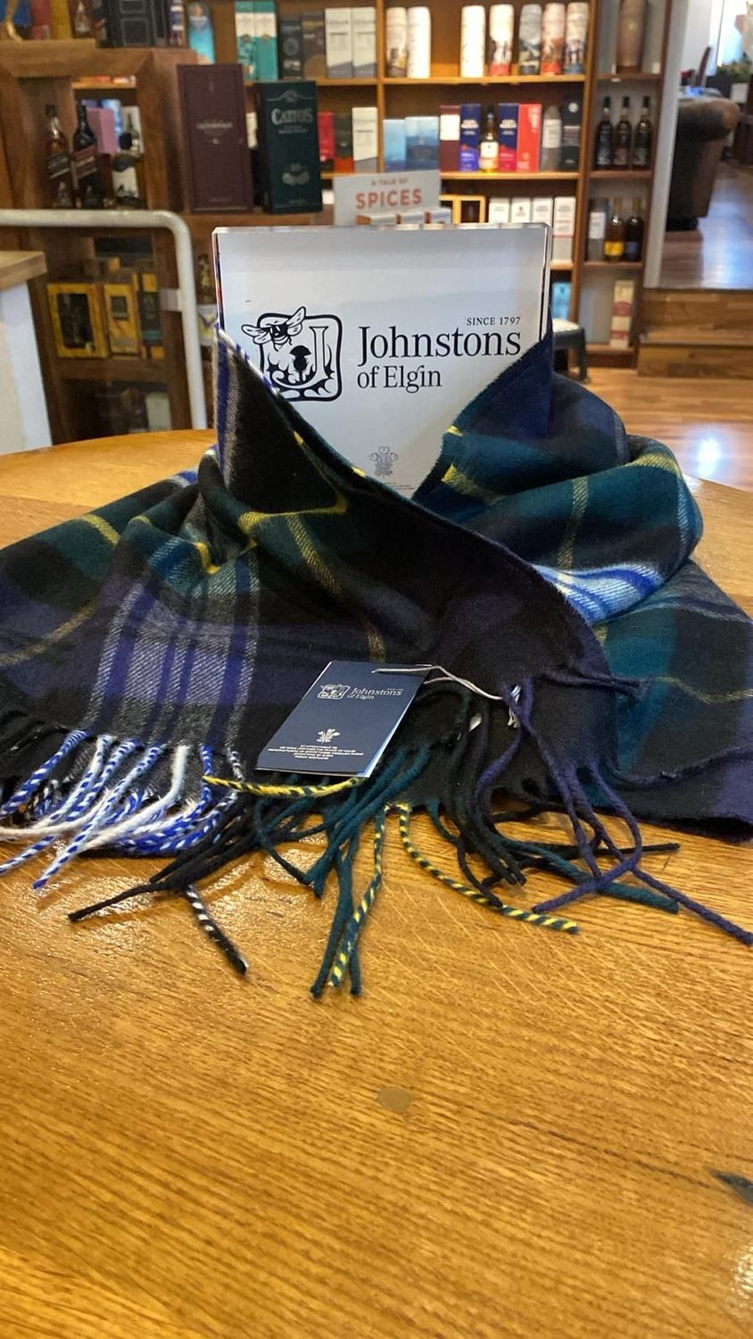 Schal Johnston of Elgin- Blau, Gelb Tartan