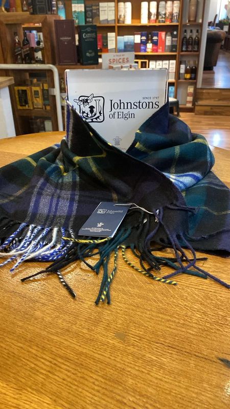 Schal Johnston of Elgin- Blau, Gelb Tartan