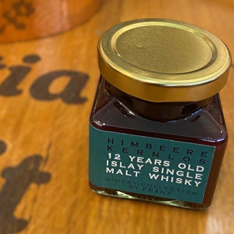 Marmelade Himbeere (kernlos) mit 12 Jahre altem Islay Single Malt Whisky, Whisky-Collection by Franz, 150 g