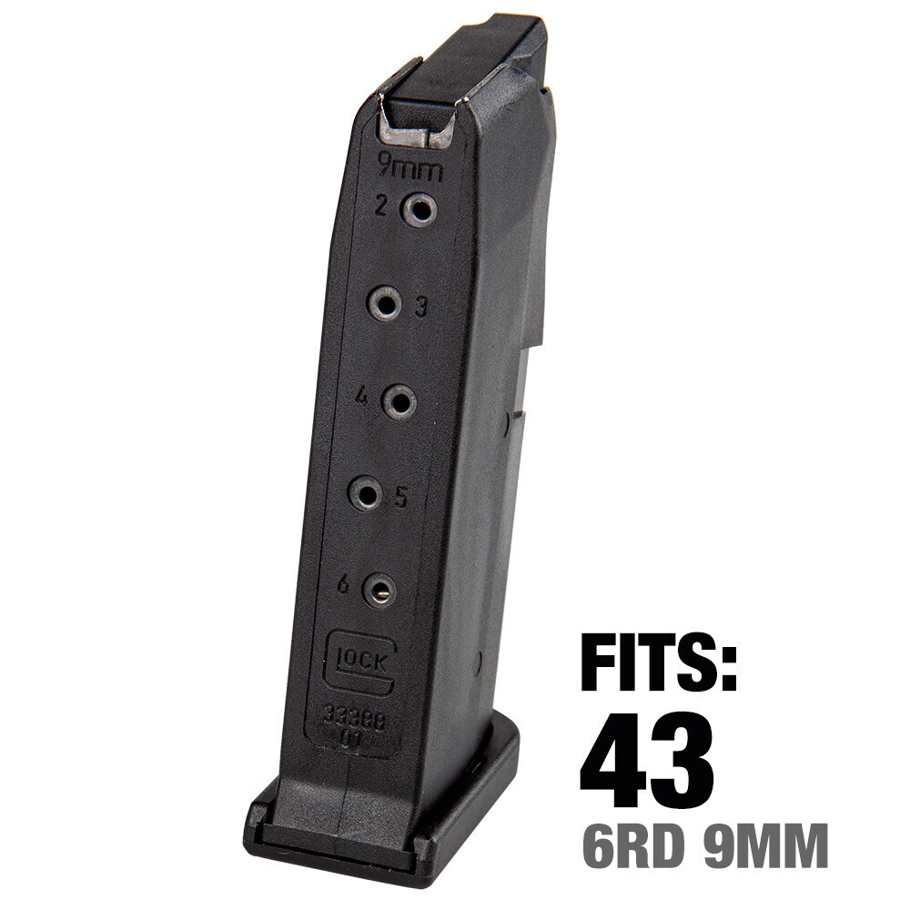 Glock OEM 43 6rd Mags w/ Finger Extension