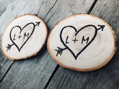 Love Heart Initial Table Coasters