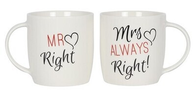 Mrs always right mug set!