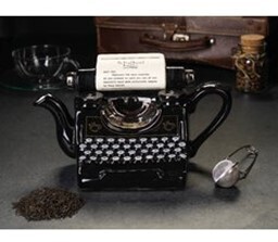 Porcelain Tea pot crafted as a typewriter,