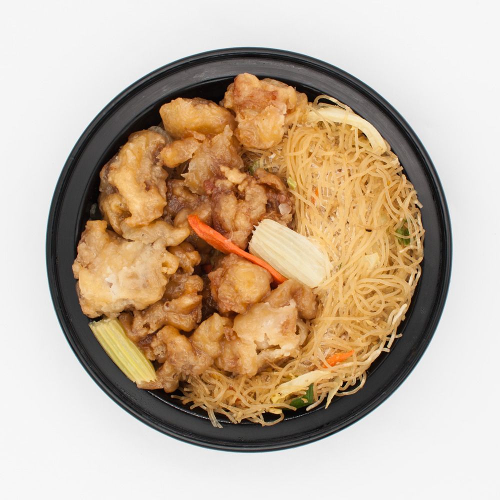 Lemon Chicken with Vegetable Rice Noodles