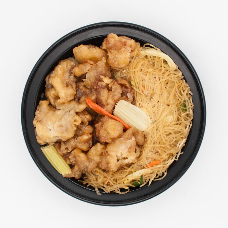 Lemon Chicken with Vegetable Rice Noodles
