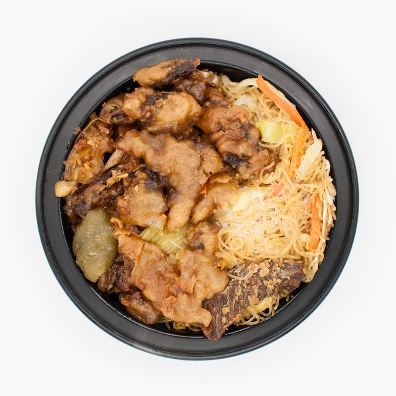 Crispy Beef with Vegetable Rice Noodles
