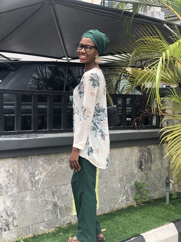 Floral chiffon top and palazzo pants