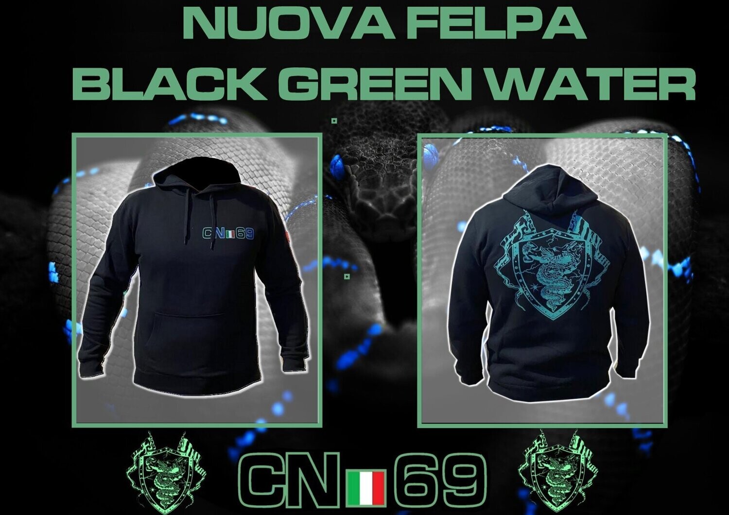NUOVA FELPA BLACK GREEN WATER !!!NOVITA CN69!!! - (2020/2021)