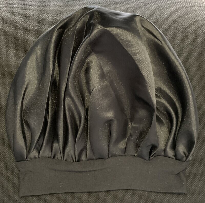 Gorro para Dormir de Satín Negro