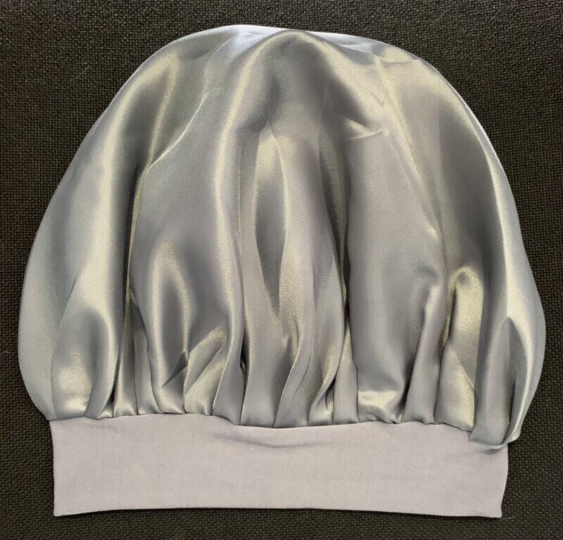 Gorro para Dormir de Satín Gris Calavera