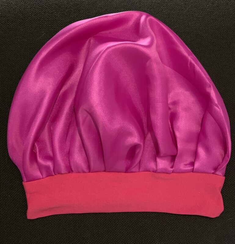 Gorro para Dormir de Satín Magenta